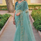 Light Blue - Chiffon Saree with Fancy Ready made Blouse - TAT6906  TH 0624