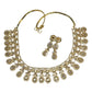 Gold - Medium Size Gold Finish Necklace Set with Earrings - SB568  11KK24