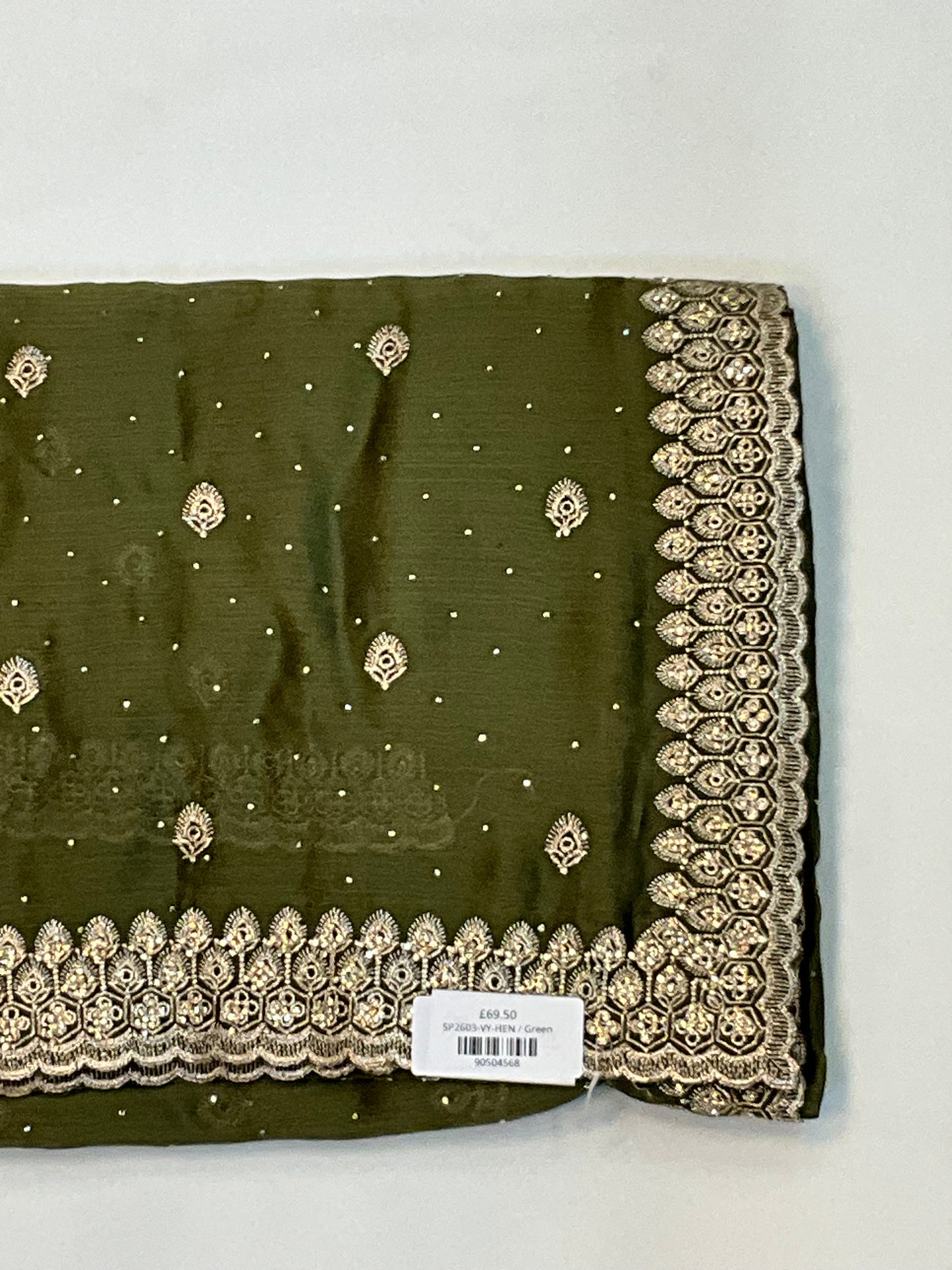 Mehndi Henna Green - Fancy Party Saree with Blouse Piece - UK stock - 24hr Dispatch - SP2603 VY