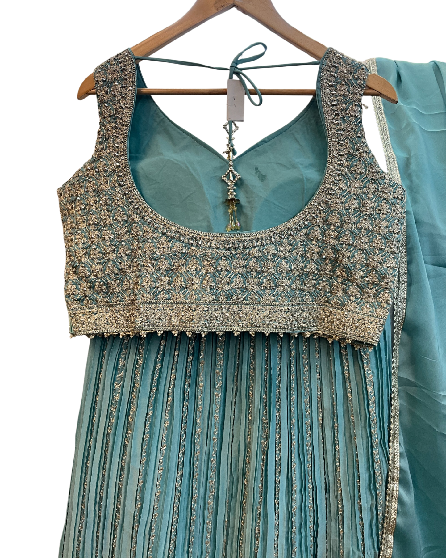 SALE ! Size UK 16 (42") Light Blue Pastel - Lehenga Set - Mehndi / Sangeet / Bridesmaids / Weddings / Garba  - UK Stock - 24h Dispatch - KTC250627  TK26
