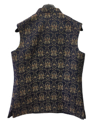 Navy Blue Benarasi Handloom Brocade Mens Waistcoat - Amazing Fit - Great Quality - YD2409 KA 0424