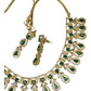 Green  - Medium Size Gold Finish Necklace Set with Earrings - SB568  11KK24