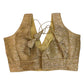 Gold - Crushed Brocade Tissue Saree / Lehenga Blouse - With Cups - Margin to loosen - UK Stock - AF2502 C 1224