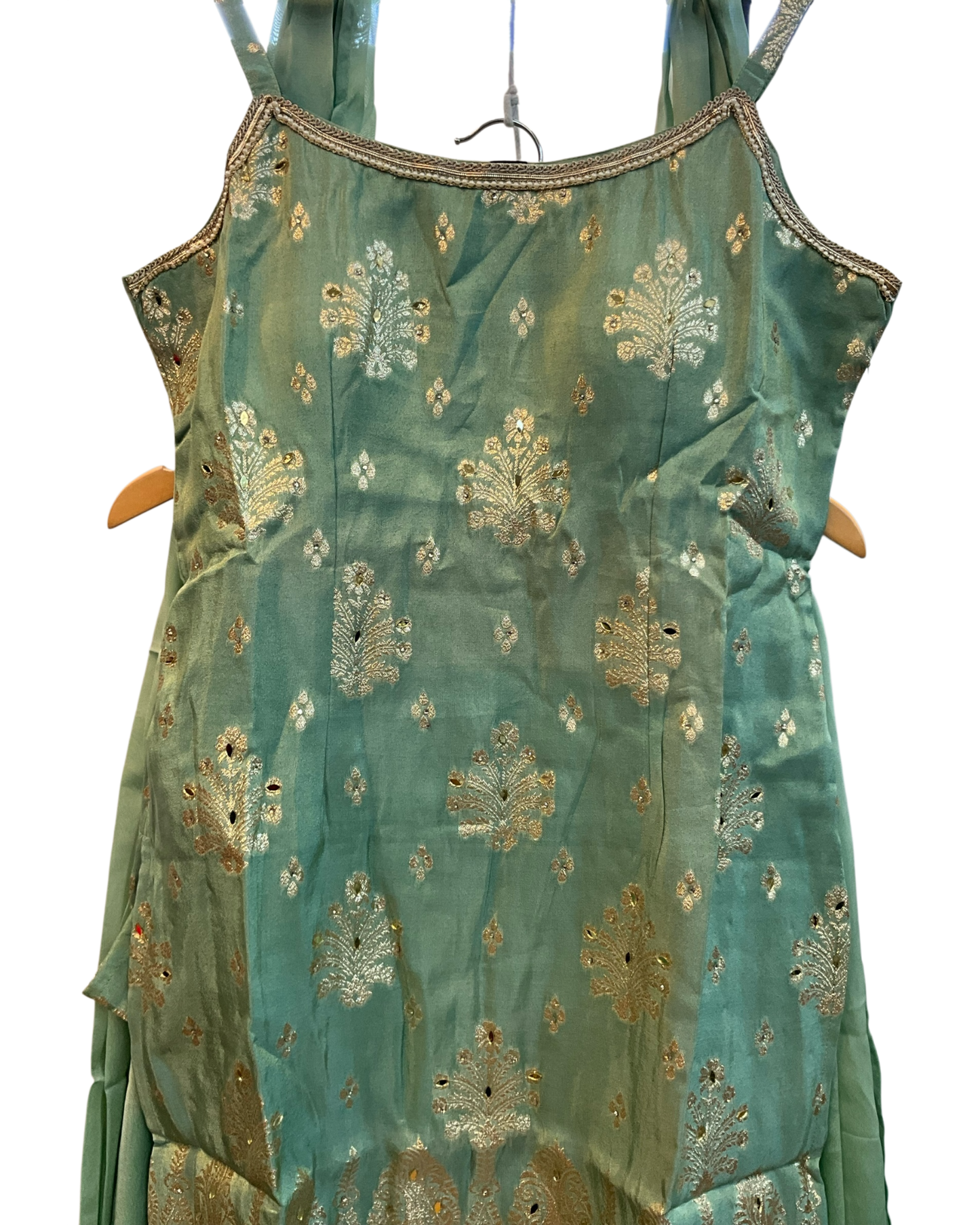 UK 12 / 38" - Sea Green - Ladies Sharara / Palazzo Trousers Suit - UK Stock - Sangeet / Henna / Weddings - OC21179 VA