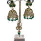 Green - Medium - Antique Gold Finish Necklace Set with Earrings - DAJ540 H 0724