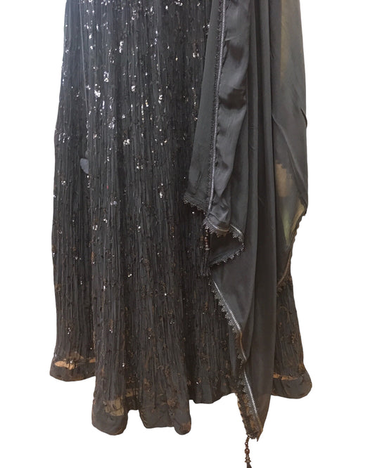 Stunning Intricately Embroidered Black Lehenga Set - Size 12 - UK Stock - 24h Dispatch - HD132 CY 0124