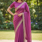 Dusty Pink - Chiffon - Fancy Party Saree with Blouse Piece - 11KP24 SP2423