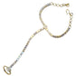 Gold - Gold Finish Panja / Indian Ladies Hand Accessory - Fashion Jewellery - Bollywood - Weddings - AE2443 11Jp24