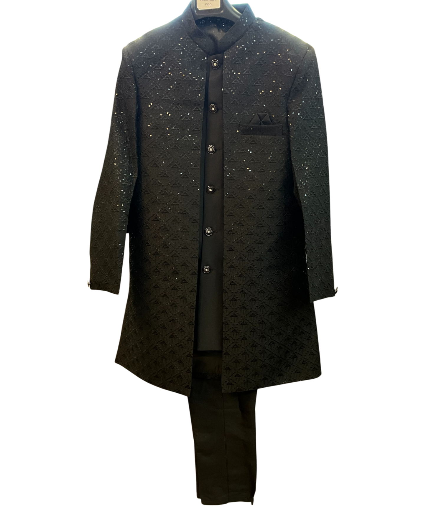 Classic Black - Mens Double Layered Sherwani / Indo-Western - Fantastic Value - KCS6625 06TT26