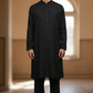 Black - Soft Cotton Self Woven Mens Kurta Set - Sangeet Mehendi Haldi - KCS1263 03KJ26