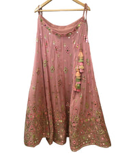 Baby Pink - Mirror Work Chiffon Designer Lehenga Set - UK Stock - 24h Dispatch - JaiSudha KYY 0124