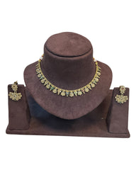 Multi - Small Size Antique Gold Finish Necklace Set - AE2504 R 0525