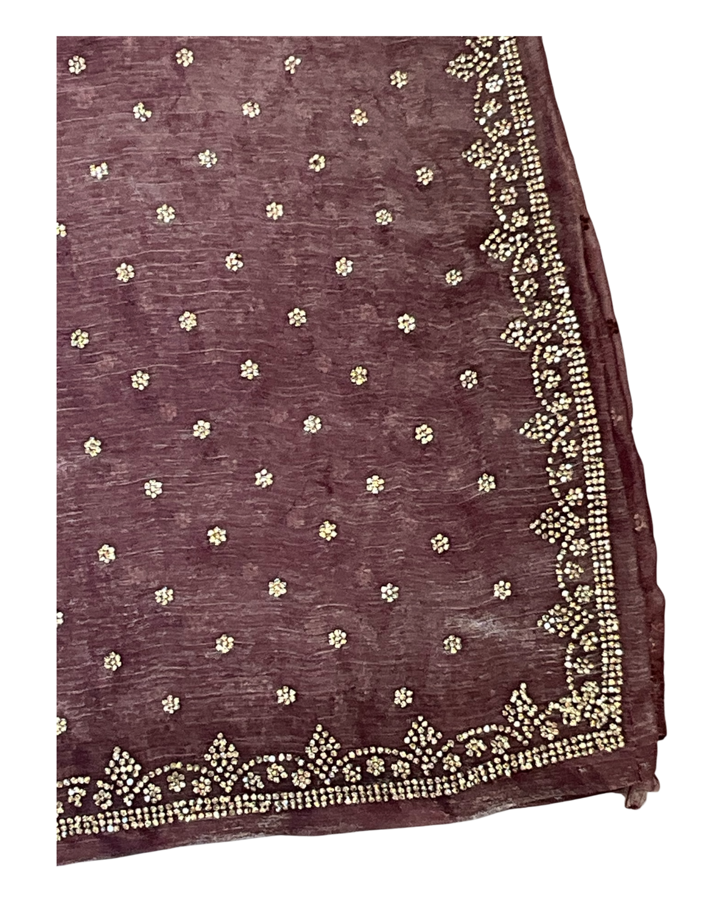 Dusty Pink - Rich Saree with Stone Work Border and Blouse Piece - UK stock - 24hr Dispatch - RS2501 TH