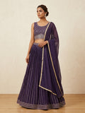 SALE ! Size UK 12 (38") Purple - Lehenga Set - Mehndi / Sangeet / Bridesmaids / Weddings / Garba  - UK Stock - 24h Dispatch - KTC2501 01VT25