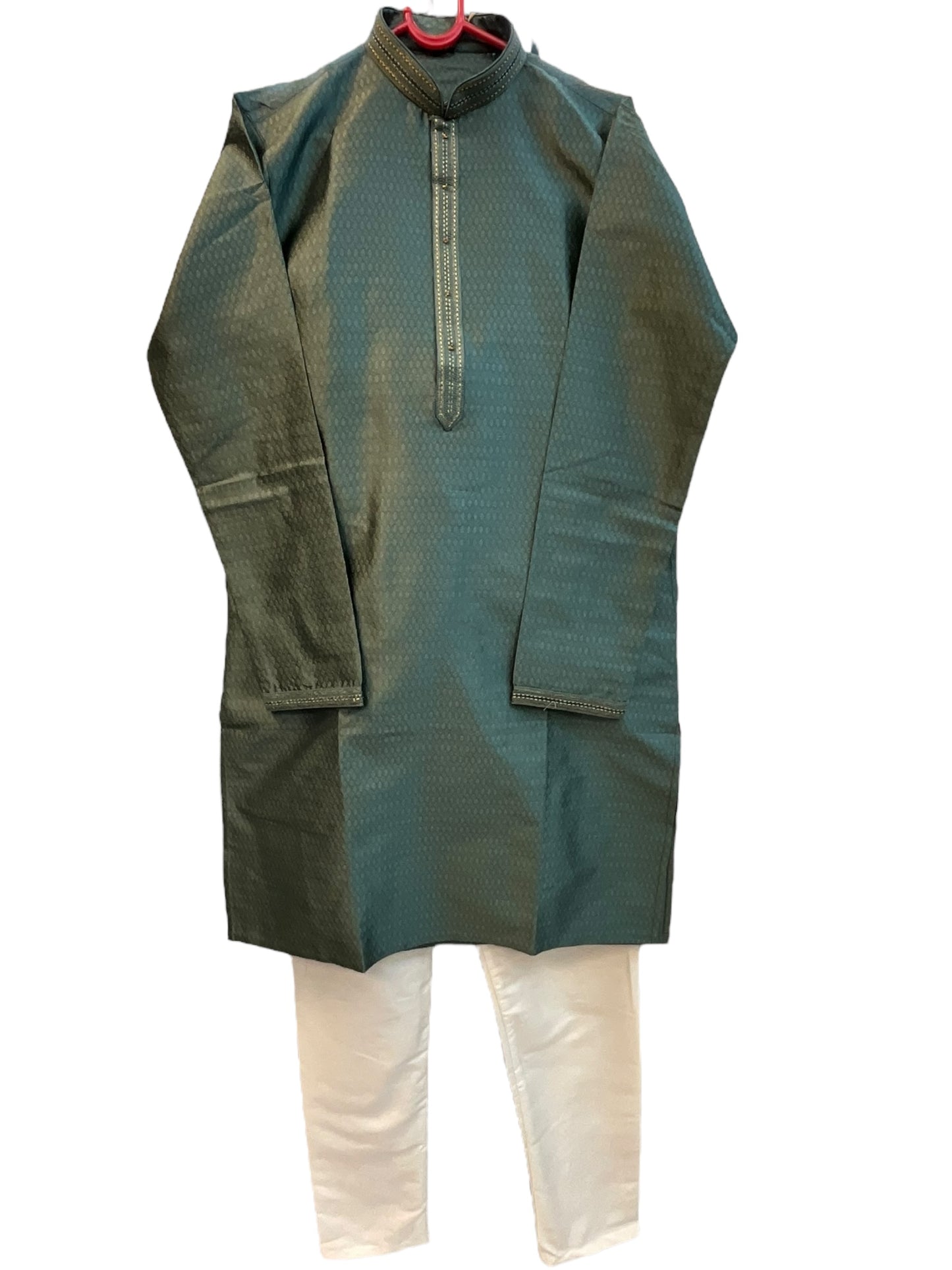 Sage Green - Banarasi Handloom Brocade Mens Indian Kurta set - UK Stock - Weddings / Walimas , Sangeet, Diwali, Eid, Mehndi / Henna - VEE2533 KC