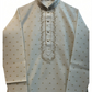 Off White - Self Brocade - Gold Thread Work Mens Kurta Set - Sangeet Mehendi Haldi - KCS2038 03VY26