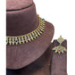 Multi Coloured - Small Size Antique Gold Finish Necklace Set with Earrings - AE2501  A 0525