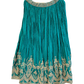 Size UK 12 (38" Bust) Adjustable to Size 14 - Turquoise - Silky Lehenga Set - Mehndi / Sangeet / Bridesmaids / Weddings / Garba  - UK Stock - 24h Dispatch - JF3349 05PA26