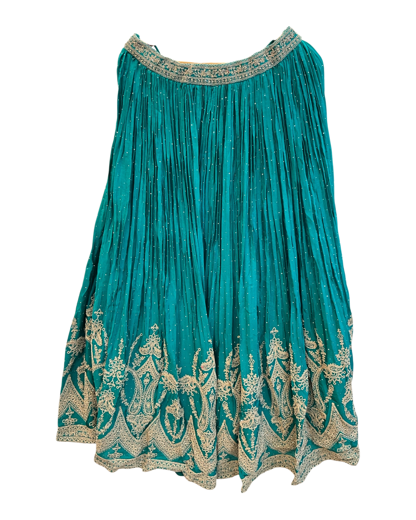 Size UK 12 (38" Bust) Adjustable to Size 14 - Turquoise - Silky Lehenga Set - Mehndi / Sangeet / Bridesmaids / Weddings / Garba  - UK Stock - 24h Dispatch - JF3349 05PA26