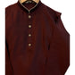 Maroon - Silky Mens Indian Kurta set - UK Stock - Ideal to Pair with a Waistcoat - VEE1095 KJ