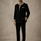 SALE! Black - Designer Suede / Velvet Mens BandhGala / Prince / Chinese Collar Jacket - Fantastic Fit -  PC2614