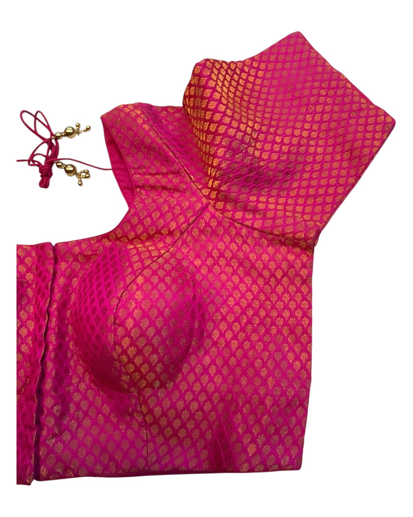 38" & 42" - Fuchsia Pink - Banarasi Brocade Saree / Lehenga Blouse -UK Stock - Quick Dispatch - LT3 08Rp25