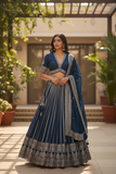 Petrol Blue - Designer Ready Made Lehenga Set - Size 14 (40") UK Stock - 24h Dispatch - VMK180  CP 0425