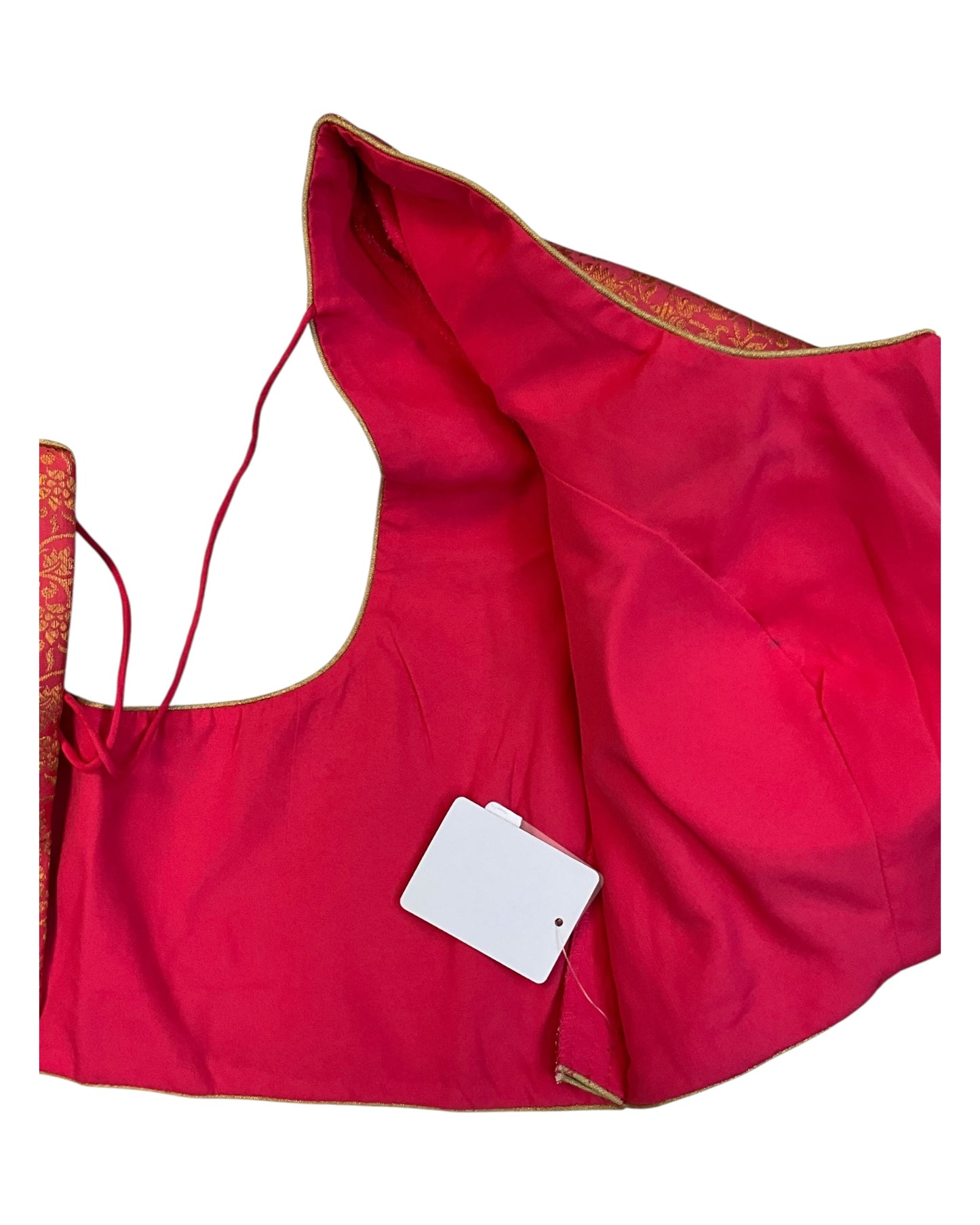 38" & 42" - Coral - Banarasi Brocade Saree / Lehenga Blouse -UK Stock - Quick Dispatch - X1126 01A25