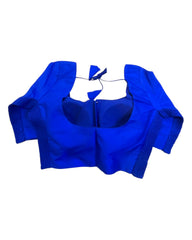 Royal Blue - HYBRID Silky Saree blouse - With Elastic on both side for Great fit - Size 36