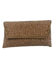 Rose Gold Finish - Rich Hand Embroidered Clutch Bag / Handbag - AKB235 05KP25