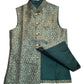 Racing Green - Banarasi Handloom Brocade Mens Waistcoat - UK Stock- Dispatch in 24 hrs - KCS241103 KK