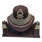 Fuchsia / Magenta  - Large Size Antique Gold Finish Necklace Set with Earrings & Tika Head piece - GGA07  KT 0525