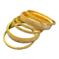 Gold Finish - Set of 6 Stone Bangles -  M to XXL - 5Line 07Kp26