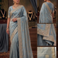Light Blue - Saree with Thread / Stone Work and Blouse Piece - UK stock - 24hr Dispatch - SP2613 VY
