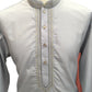Light Grey - Cotton  Mens Kurta Set with Thread Embroidery- Sangeet Mehendi Haldi - KCS1038 KV 1123