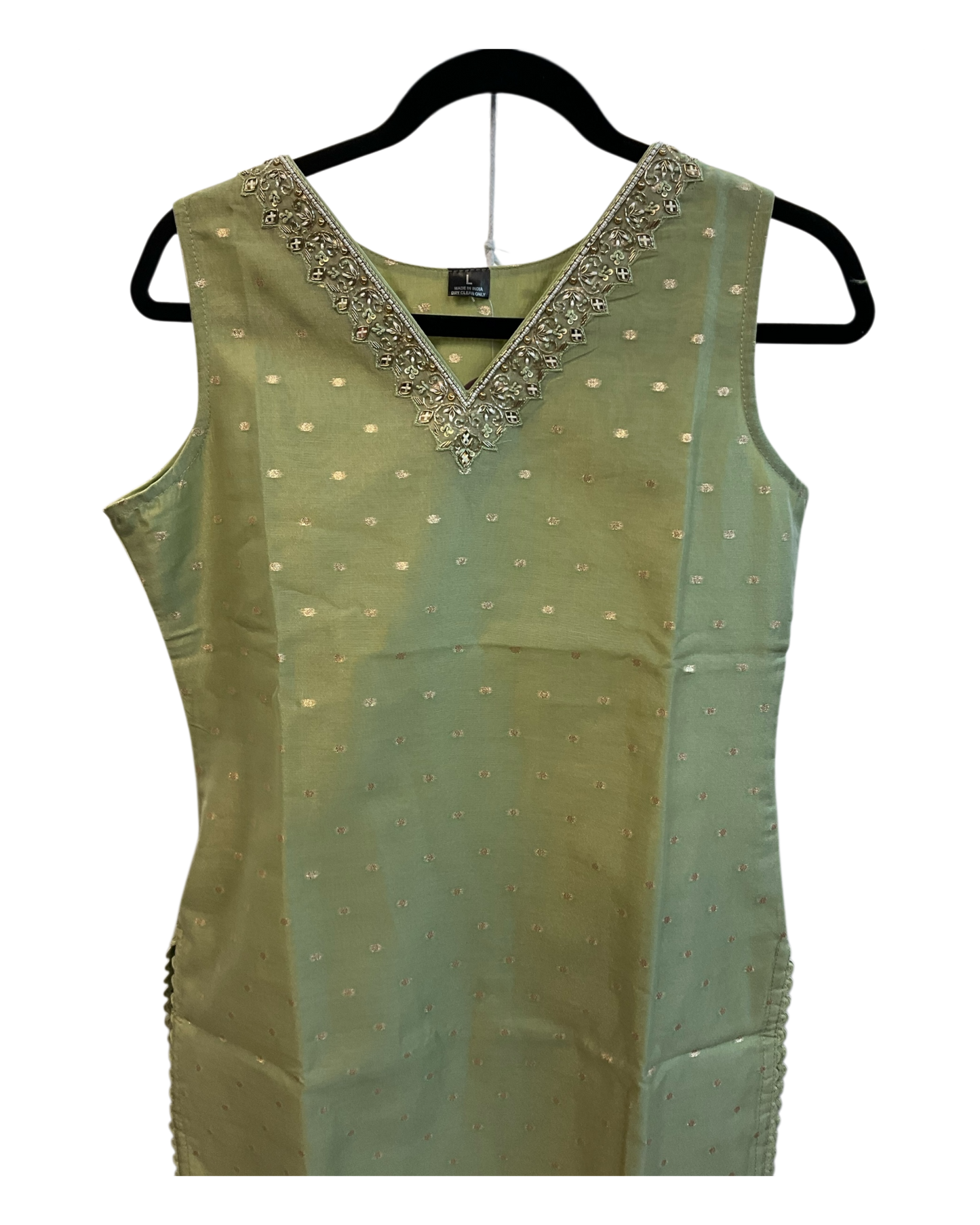 UK 12 / 38" - Sage Green - Cotton Silky Ladies Trousers Suit - Sangeet / Henna / Temple - OC16090 VJ