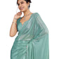 Sea Green - Crepe Chiffon  - Diamante Border Saree with Blouse Piece - DAZ56003 VY 0425