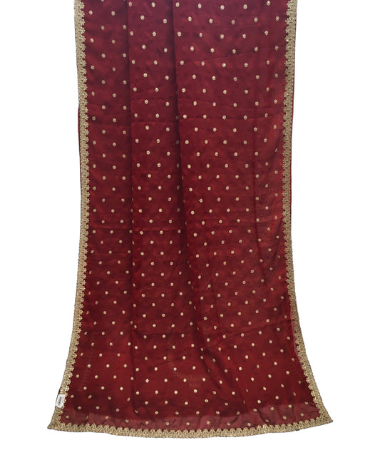 Maroon - Fancy Saree with Blouse Piece - DM2216 KC 0922