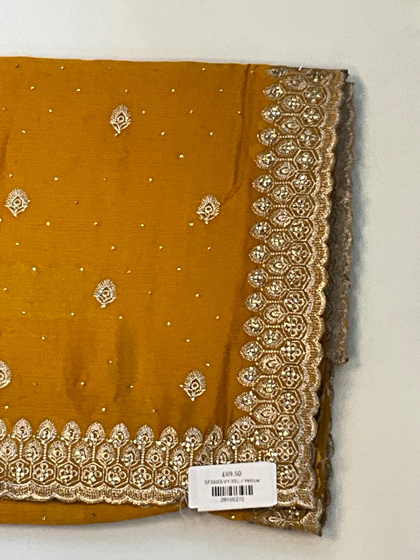 Haldi Yellow - Fancy Party Saree with Blouse Piece - UK stock - 24hr Dispatch - SP2603 VY