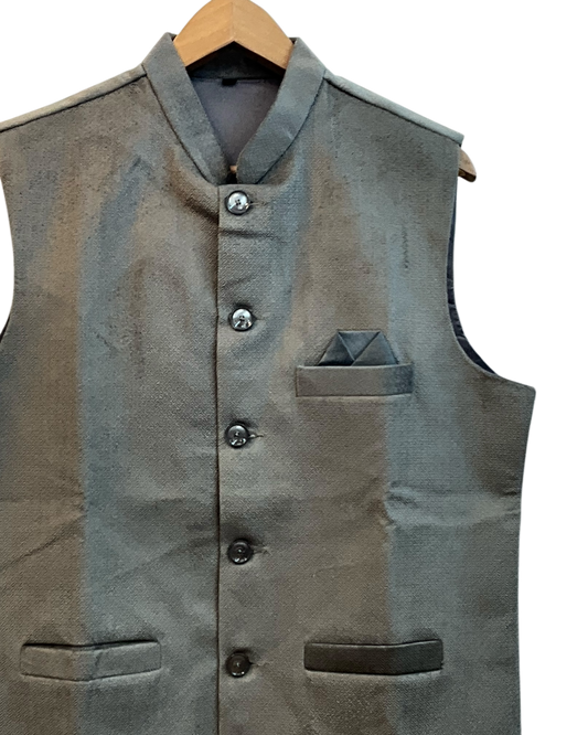 Light Grey - Suede - Mens Indian Waistcoat - UK Stock - 24 hr Dispatch - KCS2601 03KT26