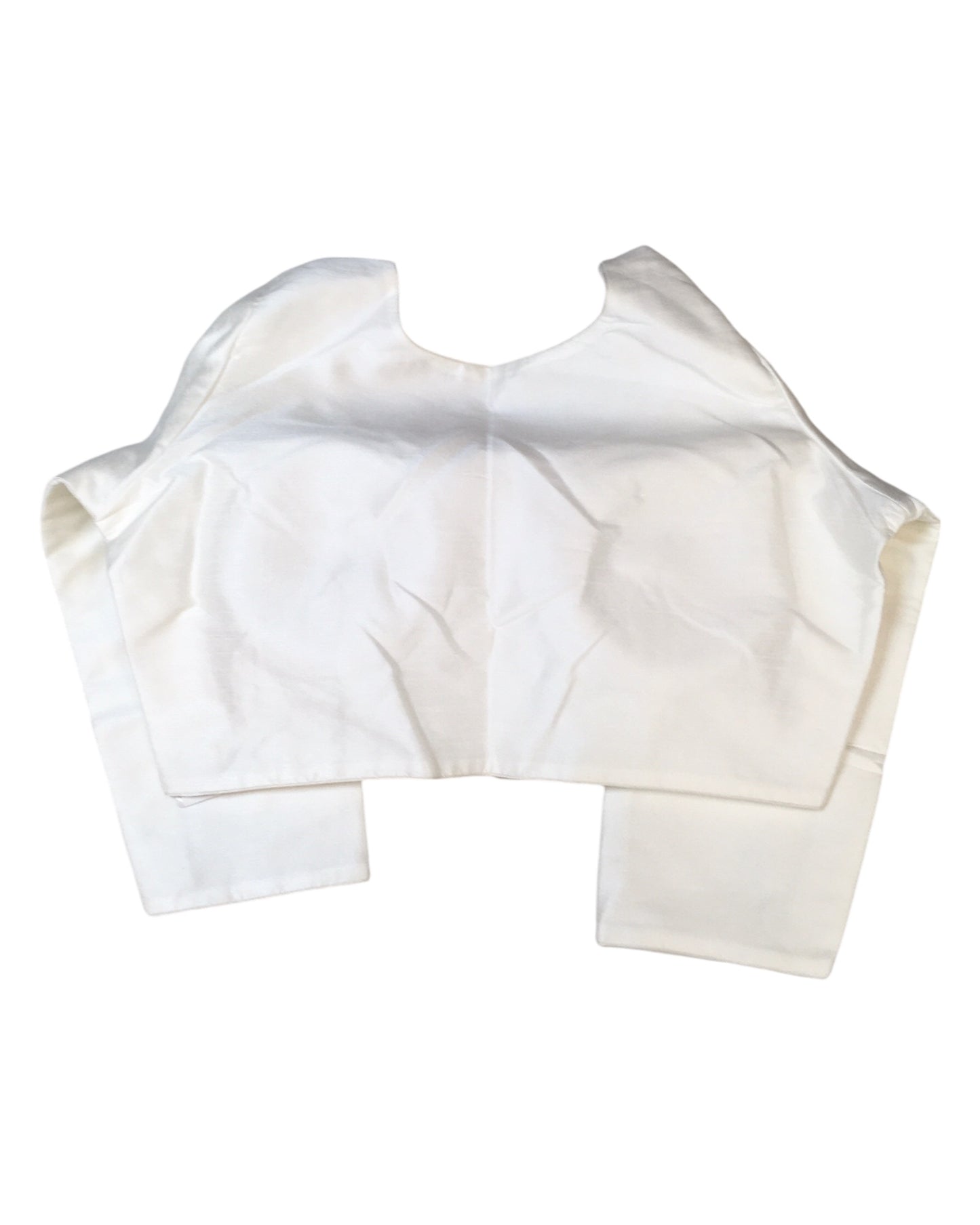 White - Silky Saree blouse with cups,  Long Sleeves, High Back - 42" - UK Stock - Quick Delivery - RNK - R231F-A