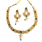 Green - Small Size Antique Gold Finish Necklace Set with Earrings - TOH2401  R 0424