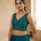 40" / UK 14 - Turquoise Blue - Silky Designer Saree blouse with cups,  Sleeveless - UK Stock - Quick Delivery - RNK - R717 KV