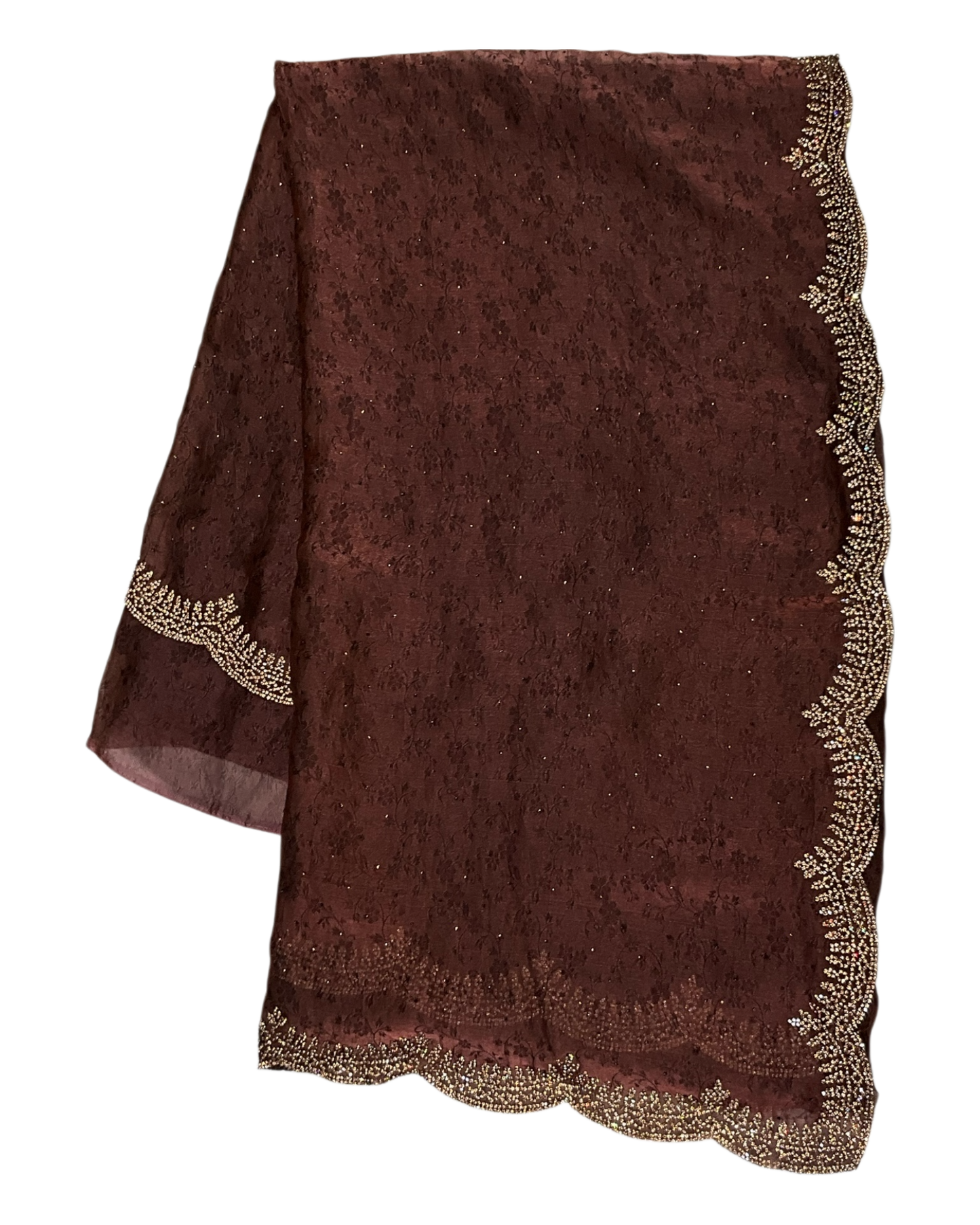 Bronze / Brown - Classic Saree with Stone Work and Blouse Piece - UK stock - 24hr Dispatch - RS2521 TT