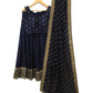 Navy Blue - Silky Lehenga Set - Weddings ,Bridesmaids, Sangeet,  Henna, Haldi - 24h Dispatch - AF2414 TT 0624