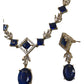 Navy Blue - Medium - Antique Gold Finish Necklace Set with Earrings - AE2407 A 0724