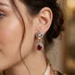 Red - Small - Antique Gold Finish Traditional Earrings - Bollywood - Weddings - 15ER715 07J26