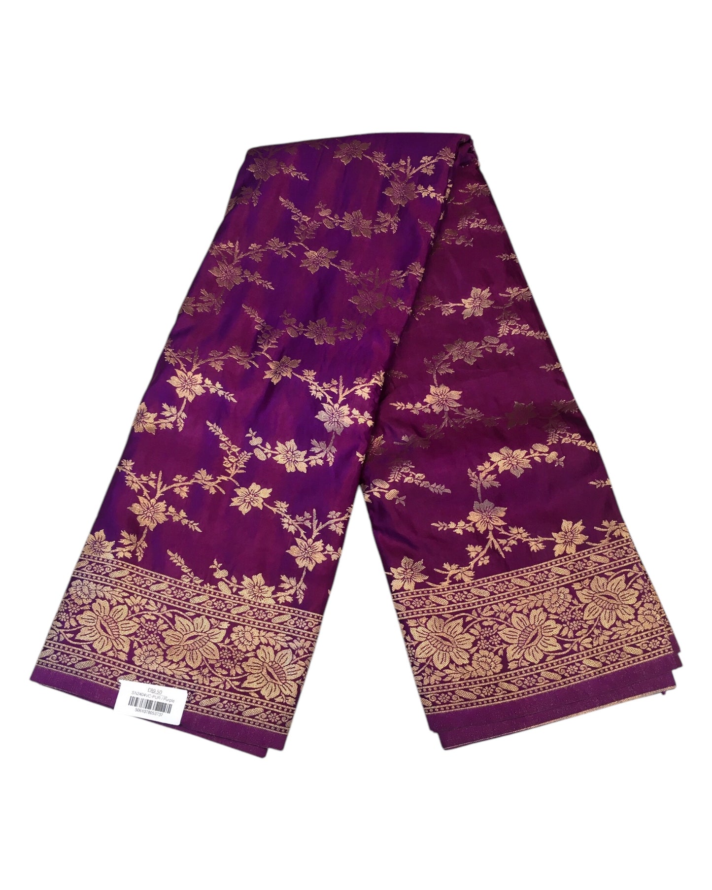 Purple - Traditional Handloom Banarasi Sari / Saree - with Blouse Piece - SN2404 11VC24