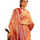 Coral - Handloom  - Cotton Silky Banarasi Saree with Blouse Piece - RP84003 10KP25