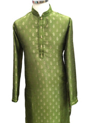 Henna Green - Handloom Banarasi Mens Indian Kurta set - Weddings / Walimas , Sangeet, Eid, Mehndi / Henna - KCS1063 KR 0324 KK
